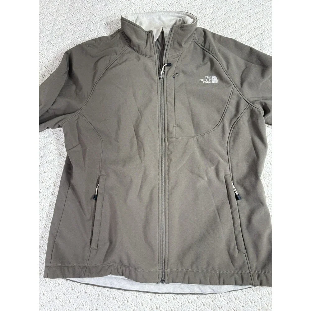 The North Face Women’s Brown Soft Shell Full Zip Jacket Stand-Up Collar Size XL